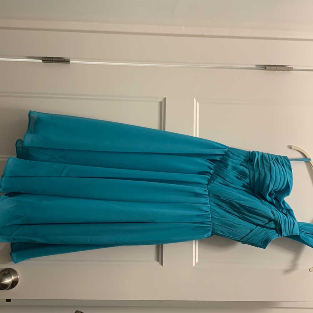 Turquoise blue dress, XS, never worn. From June Bridals.